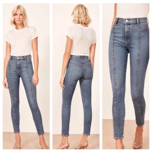 Reformation Denim - Reformation Susie Seamed Ultra High Rise Skinny Jean